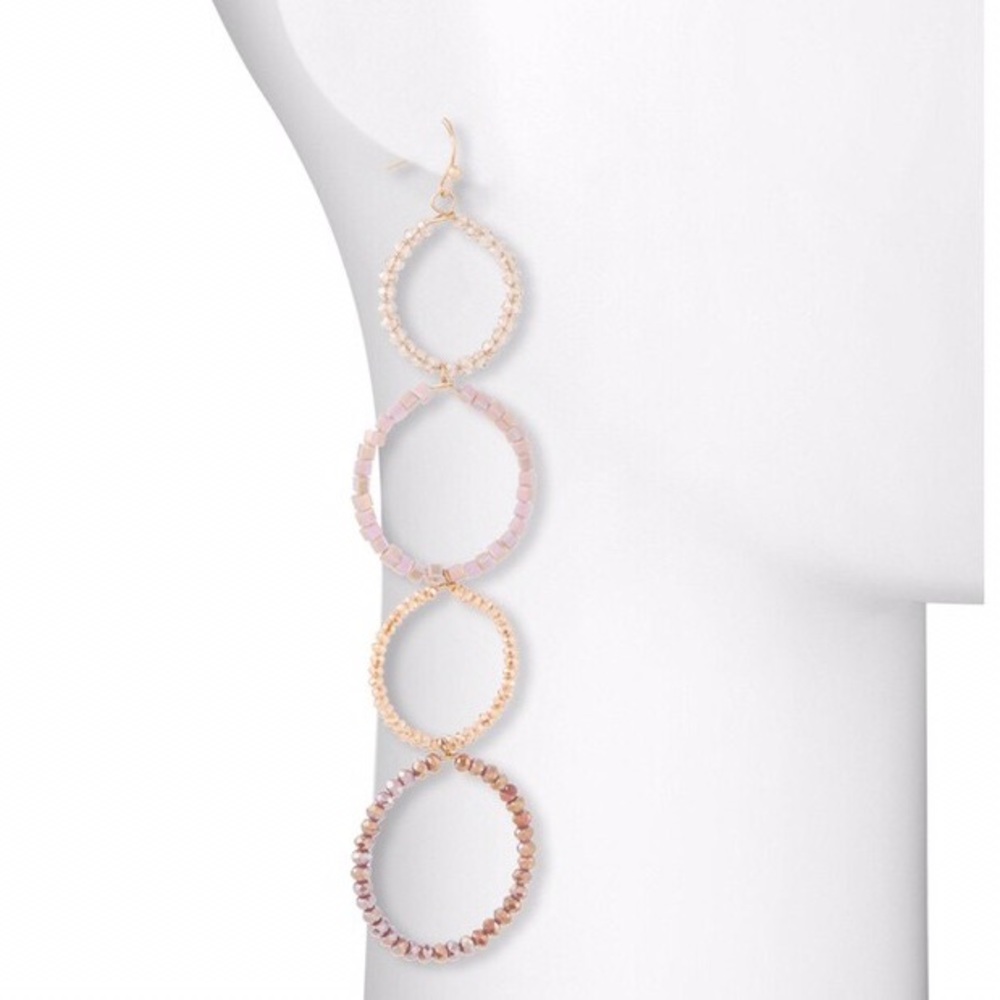 PANACEA GOLD TONES CRYSTAL LINEAR EARRINGS - Picture 8 of 8